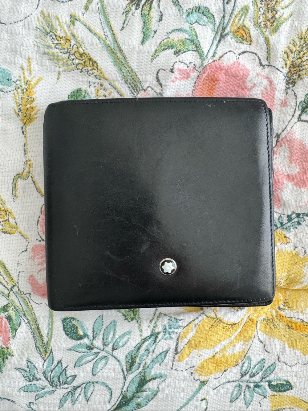 Montblanc Black Leather Wallet with Signature Emblem